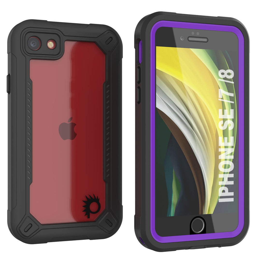 iPhone 7 Waterproof IP68 Case, Punkcase [Purple]  [Maximus Series] [Slim Fit] [IP68 Certified] [Shockresistant] Clear Armor Cover with Screen Protector | Ultimate Protection