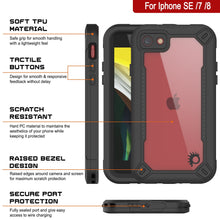 Load image into Gallery viewer, iPhone 7 Waterproof IP68 Case, Punkcase [Black]  [Maximus Series] [Slim Fit] [IP68 Certified] [Shockresistant] Clear Armor Cover with Screen Protector | Ultimate Protection
