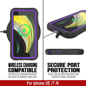 iPhone 7 Waterproof IP68 Case, Punkcase [Purple]  [Maximus Series] [Slim Fit] [IP68 Certified] [Shockresistant] Clear Armor Cover with Screen Protector | Ultimate Protection