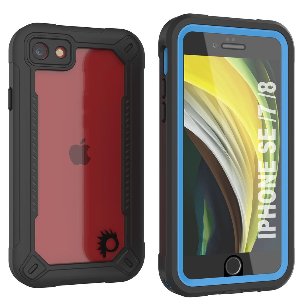 iPhone 7 Waterproof IP68 Case, Punkcase [Blue]  [Maximus Series] [Slim Fit] [IP68 Certified] [Shockresistant] Clear Armor Cover with Screen Protector | Ultimate Protection