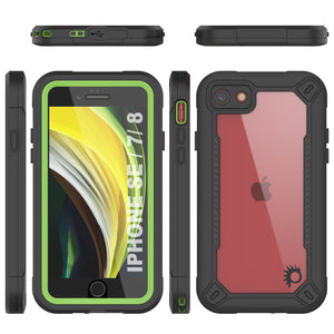 iPhone 8 Waterproof IP68 Case, Punkcase [Green]  [Maximus Series] [Slim Fit] [IP68 Certified] [Shockresistant] Clear Armor Cover with Screen Protector | Ultimate Protection