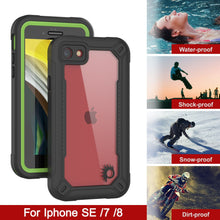 Load image into Gallery viewer, iPhone 8 Waterproof IP68 Case, Punkcase [Green]  [Maximus Series] [Slim Fit] [IP68 Certified] [Shockresistant] Clear Armor Cover with Screen Protector | Ultimate Protection
