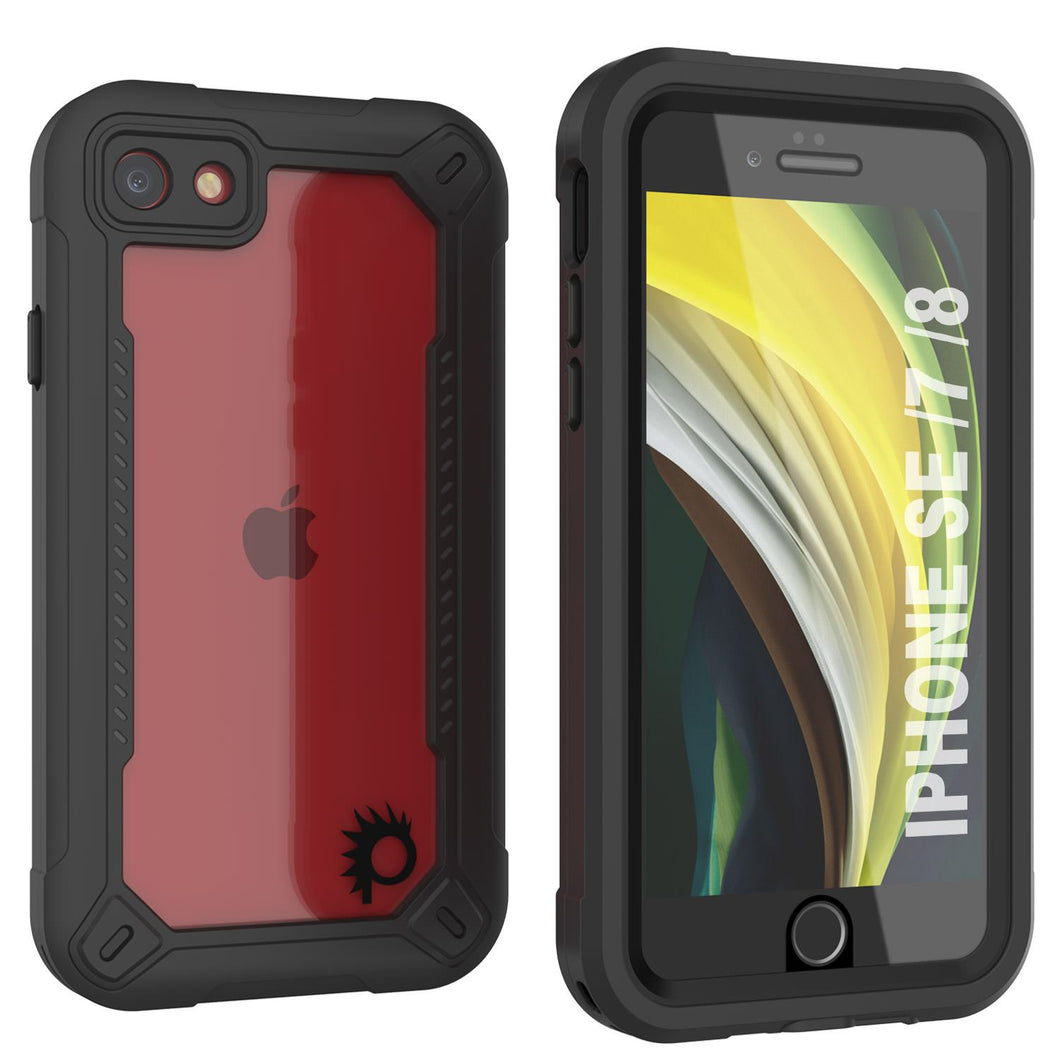 iPhone 8 Waterproof IP68 Case, Punkcase [Black]  [Maximus Series] [Slim Fit] [IP68 Certified] [Shockresistant] Clear Armor Cover with Screen Protector | Ultimate Protection