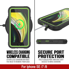 Load image into Gallery viewer, iPhone 8 Waterproof IP68 Case, Punkcase [Green]  [Maximus Series] [Slim Fit] [IP68 Certified] [Shockresistant] Clear Armor Cover with Screen Protector | Ultimate Protection
