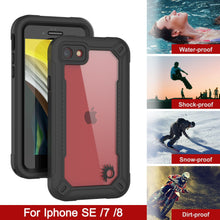 Load image into Gallery viewer, iPhone 8 Waterproof IP68 Case, Punkcase [Black]  [Maximus Series] [Slim Fit] [IP68 Certified] [Shockresistant] Clear Armor Cover with Screen Protector | Ultimate Protection
