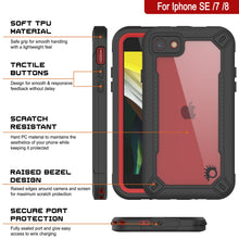 Load image into Gallery viewer, iPhone 8 Waterproof IP68 Case, Punkcase [red]  [Maximus Series] [Slim Fit] [IP68 Certified] [Shockresistant] Clear Armor Cover with Screen Protector | Ultimate Protection
