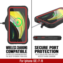 Load image into Gallery viewer, iPhone 8 Waterproof IP68 Case, Punkcase [red]  [Maximus Series] [Slim Fit] [IP68 Certified] [Shockresistant] Clear Armor Cover with Screen Protector | Ultimate Protection
