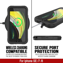 Load image into Gallery viewer, iPhone 8 Waterproof IP68 Case, Punkcase [Black]  [Maximus Series] [Slim Fit] [IP68 Certified] [Shockresistant] Clear Armor Cover with Screen Protector | Ultimate Protection
