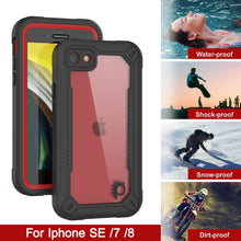 Load image into Gallery viewer, iPhone SE (4.7&quot;) Waterproof IP68 Case, Punkcase [red]  [Maximus Series] [Slim Fit] [IP68 Certified] [Shockresistant] Clear Armor Cover with Screen Protector | Ultimate Protection
