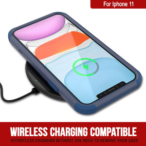 Punkcase for iPhone 11 Belt Clip Multilayer Holster Case [Patron Series] [Navy]