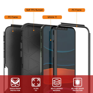 Punkcase for iPhone 11 Belt Clip Multilayer Holster Case [Patron Series] [Black]
