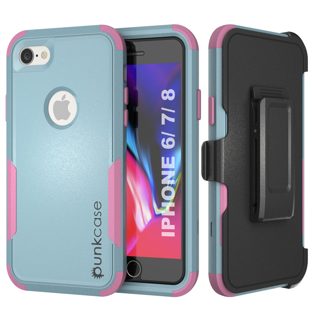 Punkcase for iPhone 6 Belt Clip Multilayer Holster Case [Patron Series] [Mint-Pink]