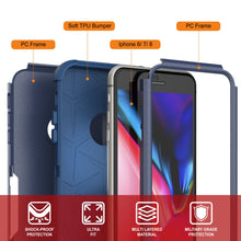 Load image into Gallery viewer, Punkcase for iPhone 8 Belt Clip Multilayer Holster Case [Patron Series] [Navy]
