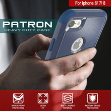Load image into Gallery viewer, Punkcase for iPhone 8 Belt Clip Multilayer Holster Case [Patron Series] [Navy]
