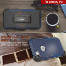 Load image into Gallery viewer, Punkcase for iPhone 8 Belt Clip Multilayer Holster Case [Patron Series] [Navy]
