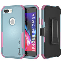 Load image into Gallery viewer, Punkcase for iPhone 7+ Plus Belt Clip Multilayer Holster Case [Patron Series] [Mint-Pink]
