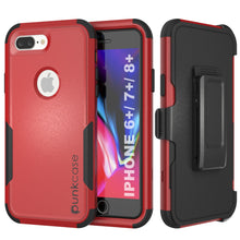 Load image into Gallery viewer, Punkcase for iPhone 8+ Plus Belt Clip Multilayer Holster Case [Patron Series] [Red-Black]
