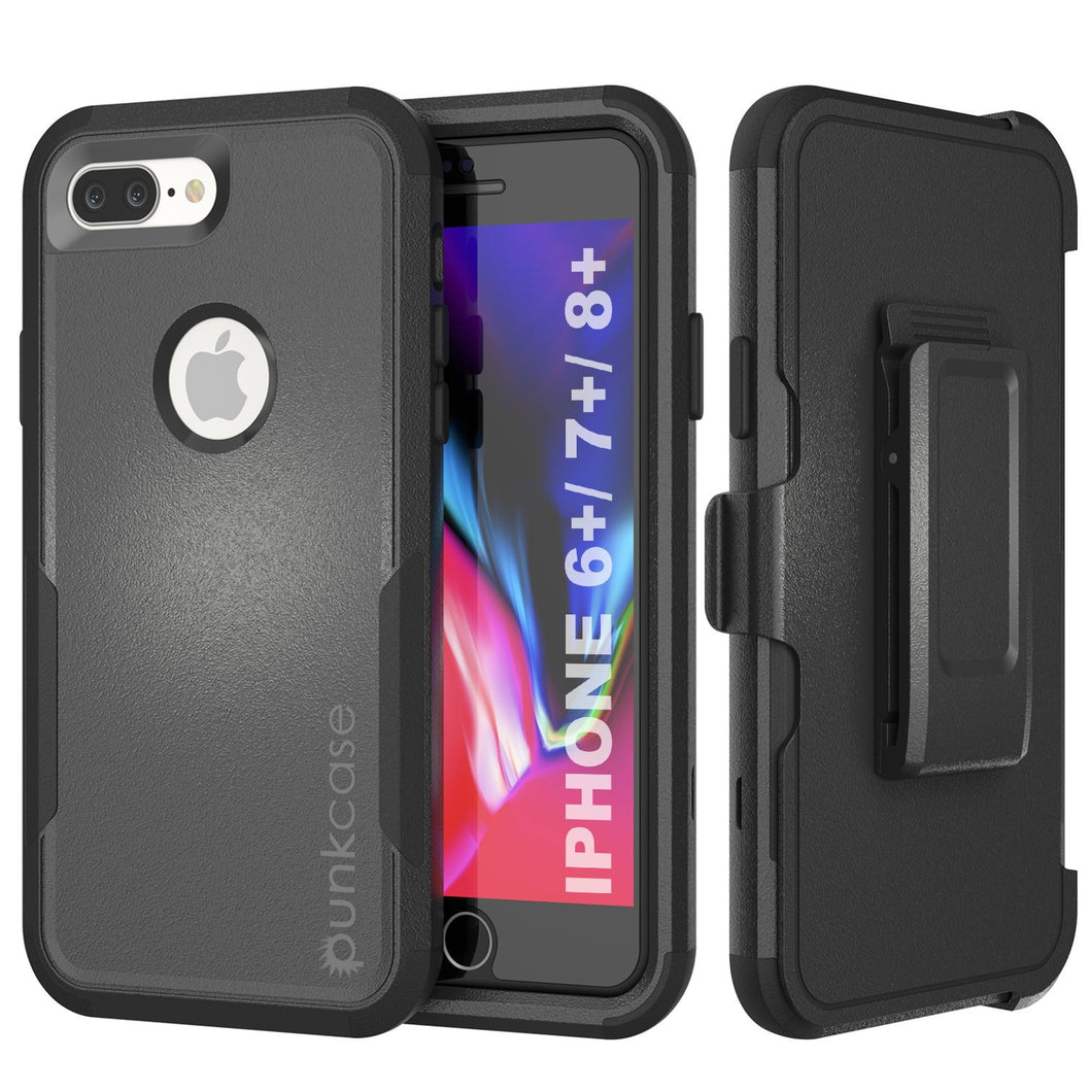 Punkcase for iPhone 6+ Plus Belt Clip Multilayer Holster Case [Patron Series] [Black]