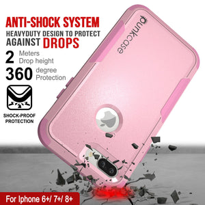 Punkcase for iPhone 8+ Plus Belt Clip Multilayer Holster Case [Patron Series] [Pink]