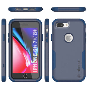 Punkcase for iPhone 8+ Plus Belt Clip Multilayer Holster Case [Patron Series] [Navy]