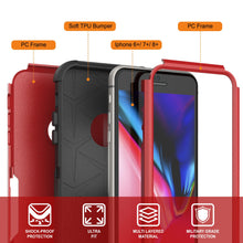 Load image into Gallery viewer, Punkcase for iPhone 8+ Plus Belt Clip Multilayer Holster Case [Patron Series] [Red-Black]
