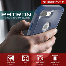 Load image into Gallery viewer, Punkcase for iPhone 8+ Plus Belt Clip Multilayer Holster Case [Patron Series] [Navy]

