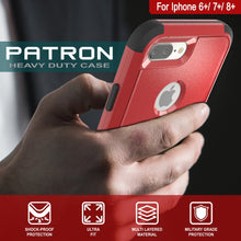 Load image into Gallery viewer, Punkcase for iPhone 8+ Plus Belt Clip Multilayer Holster Case [Patron Series] [Red-Black]
