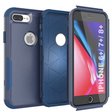Load image into Gallery viewer, Punkcase for iPhone 8+ Plus Belt Clip Multilayer Holster Case [Patron Series] [Navy]

