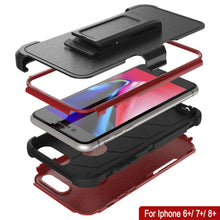 Load image into Gallery viewer, Punkcase for iPhone 8+ Plus Belt Clip Multilayer Holster Case [Patron Series] [Red-Black]
