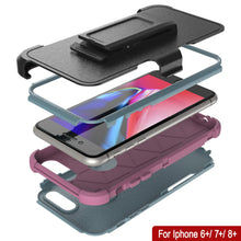 Load image into Gallery viewer, Punkcase for iPhone 7+ Plus Belt Clip Multilayer Holster Case [Patron Series] [Mint-Pink]
