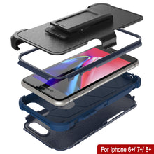 Load image into Gallery viewer, Punkcase for iPhone 8+ Plus Belt Clip Multilayer Holster Case [Patron Series] [Navy]

