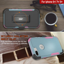 Load image into Gallery viewer, Punkcase for iPhone 7+ Plus Belt Clip Multilayer Holster Case [Patron Series] [Mint-Pink]
