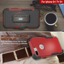 Load image into Gallery viewer, Punkcase for iPhone 7+ Plus Belt Clip Multilayer Holster Case [Patron Series] [Red-Black]
