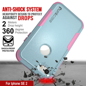 Punkcase for iPhone SE Belt Clip Multilayer Holster Case [Patron Series] [Mint-Pink]