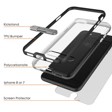 Load image into Gallery viewer, PunkCase iPhone 8 Lucid 3.0 Screen Protector W/ Anti-Shock Case [Black]
