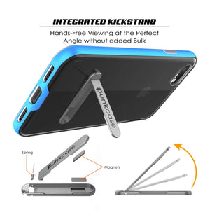 PunkCase iPhone 8 Lucid 3.0 Screen Protector W/ Anti-Shock Case [Blue]