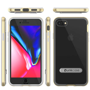 PunkCase iPhone 8 Lucid 3.0 Screen Protector W/ Anti-Shock Case [Gold]