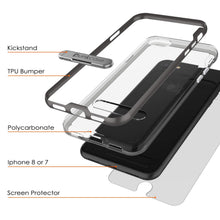 Load image into Gallery viewer, PunkCase iPhone 8 Lucid 3.0 Screen Protector W/ Anti-Shock Case [Grey]
