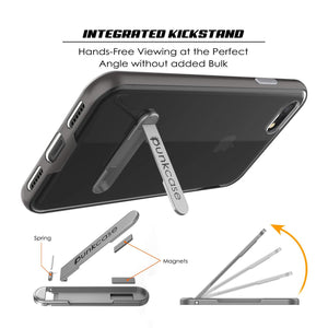PunkCase iPhone 8 Lucid 3.0 Screen Protector W/ Anti-Shock Case [Grey]