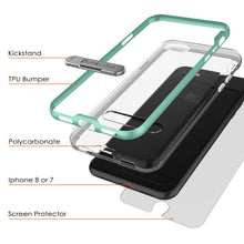 Load image into Gallery viewer, PunkCase iPhone 8 Lucid 3.0 Screen Protector W/ Anti-Shock Case [Teal]
