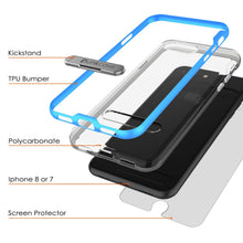 Load image into Gallery viewer, PunkCase iPhone 8+ Plus Lucid 3.0 Screen Protector W/ Anti-Shock Case [Blue]

