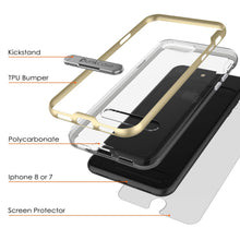 Load image into Gallery viewer, PunkCase iPhone 8+ Plus Lucid 3.0 Screen Protector W/ Anti-Shock Case [Gold]
