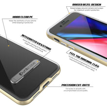 Load image into Gallery viewer, PunkCase iPhone 8+ Plus Lucid 3.0 Screen Protector W/ Anti-Shock Case [Gold]

