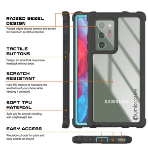 Punkcase Galaxy Note 20 Ultra Case, [Spartan Series] Teal Rugged Heavy Duty Cover W/Built in Screen Protector