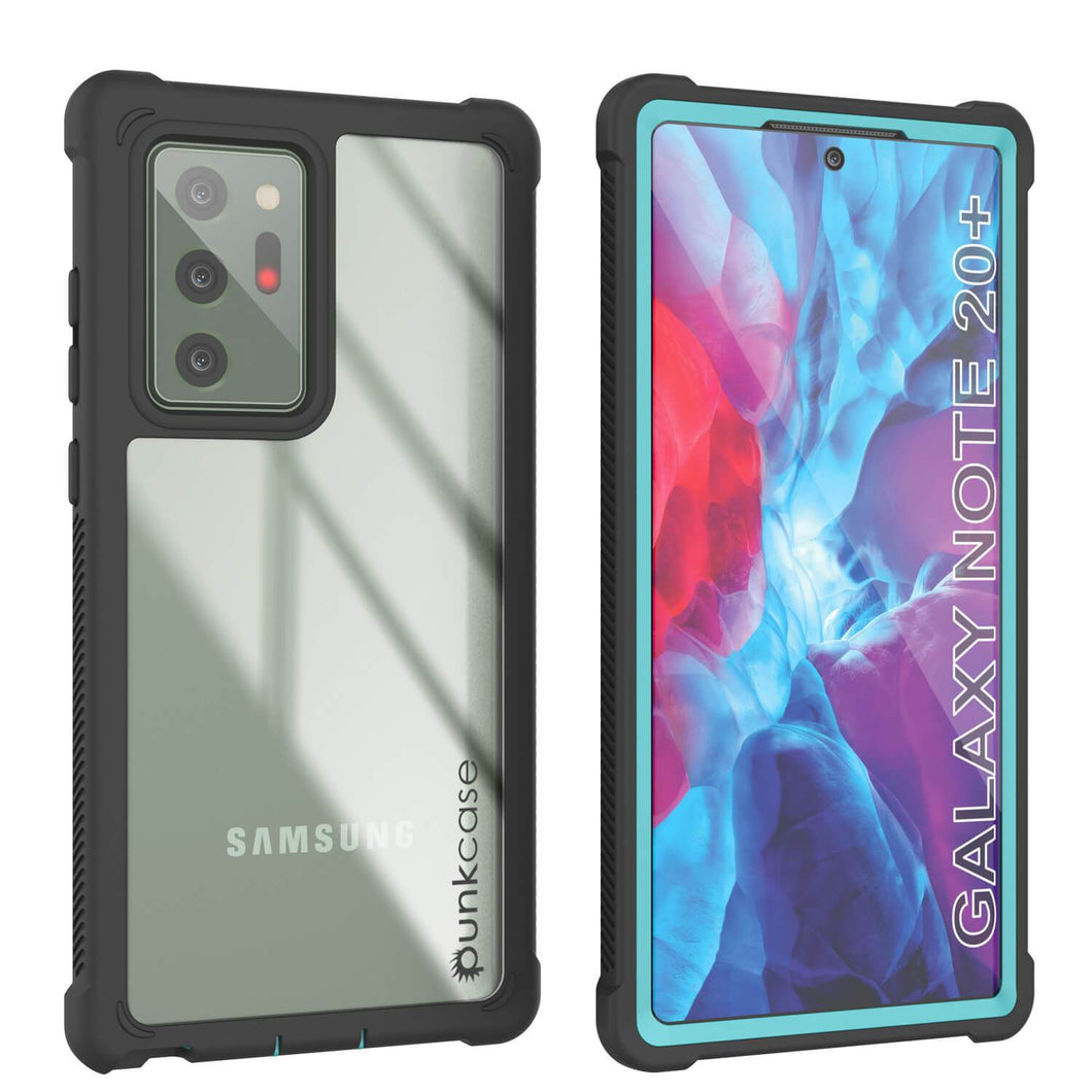 Punkcase Galaxy Note 20 Ultra Case, [Spartan Series] Teal Rugged Heavy Duty Cover W/Built in Screen Protector