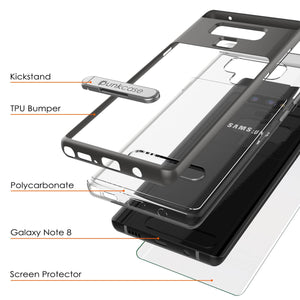 Galaxy Note 9 Lucid 3.0 PunkCase Armor Cover w/Integrated Kickstand and Screen Protector [Grey]
