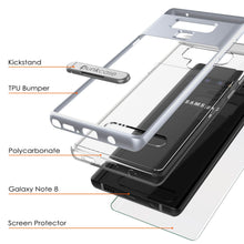 Load image into Gallery viewer, Galaxy Note 9 Lucid 3.0 PunkCase Armor Cover w/Integrated Kickstand and Screen Protector [Silver]
