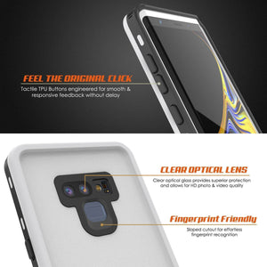 PunkCase Galaxy Note 9 Waterproof Case, [KickStud Series] Armor Cover [White]