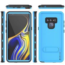 Load image into Gallery viewer, PunkCase Galaxy Note 9 Waterproof Case, [KickStud Series] Armor Cover [Light-Blue]
