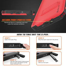 Load image into Gallery viewer, PunkCase Galaxy Note 9 Waterproof Case, [KickStud Series] Armor Cover [Red]
